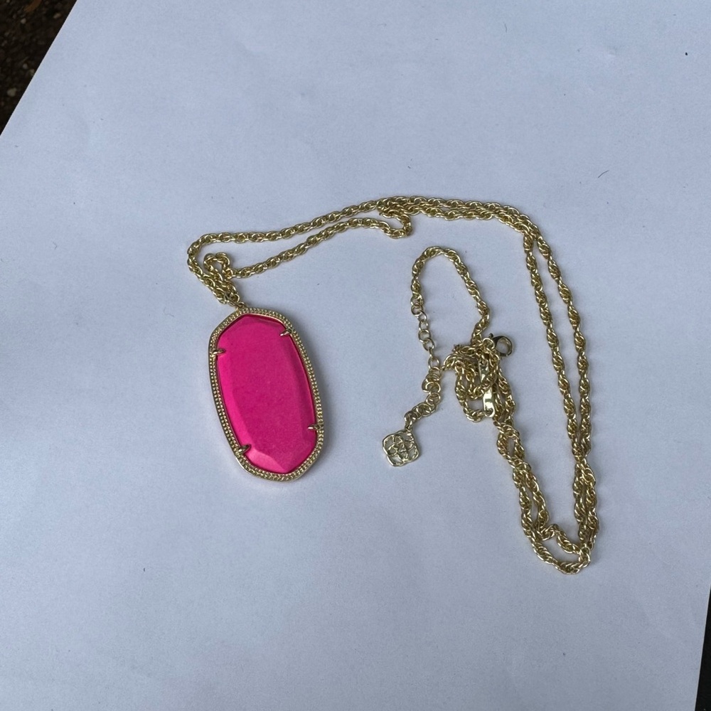 Kendra Scott Gold and Pink Pendant Necklace